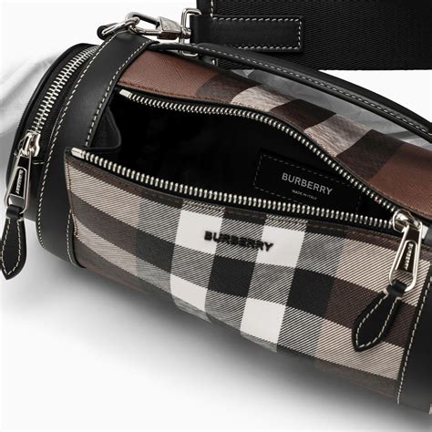 burberry borsa in canvas pelle e tessuto tecnico con tracolla|Borse Burberry .